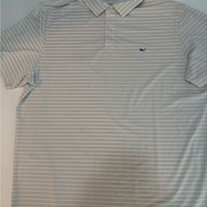 Vineyard Vines Men’s Light Blue & White Striped Polo